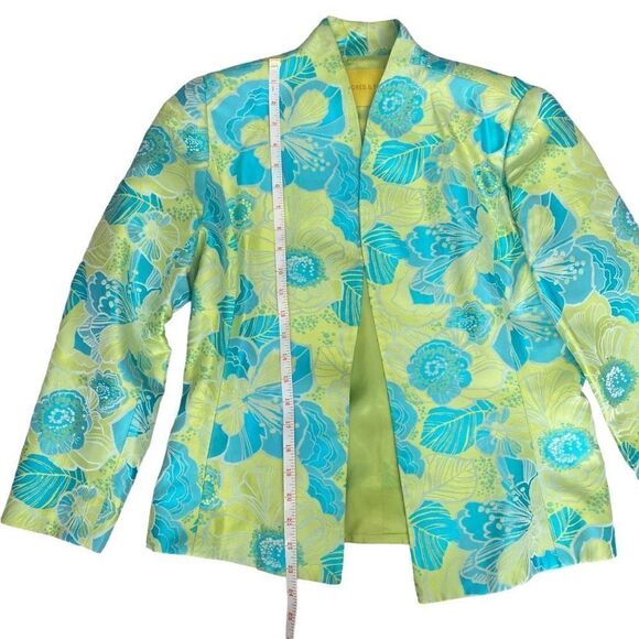 Flores And Flores Green And Blue Floral Blazer Lined SZ 100 Bright, MY23 - Picture 5 of 11